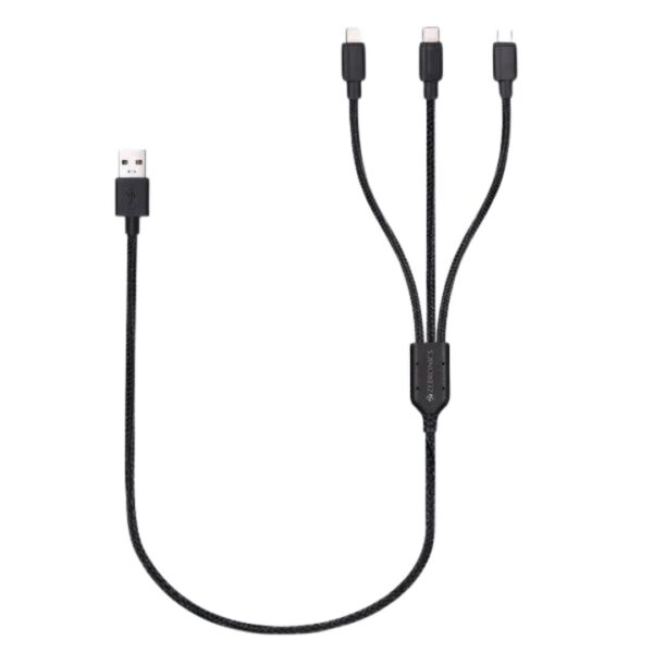 Zebronics - USB to Lightning, Type-C, and Micro USB Cable, 1.5 Meters