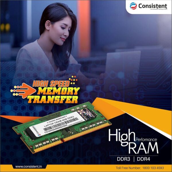 Buy Consistent 4GB DDR3 1600MHz Laptop RAM - Upto 60% Off