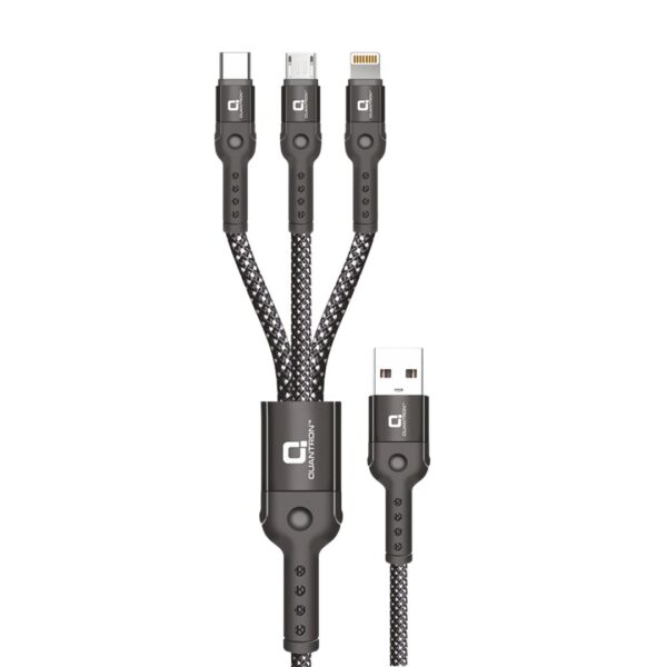 Quantron Braided 3-in-1 Data Cable 1.2M